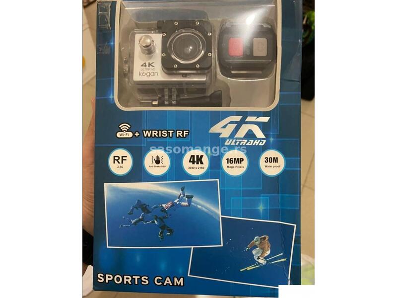 Sportska vodootporna kamera 4K sa daljinskim siva