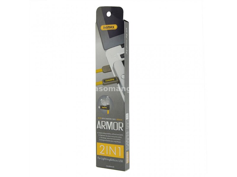 USB kabal za micro/iPhone Remax Armor Rc-067T 1,2m Žuta