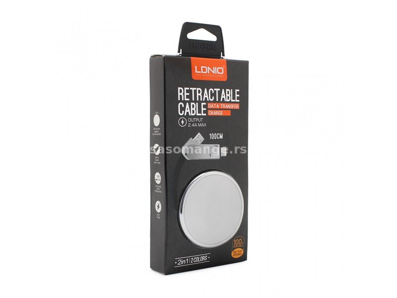 USB kabal za micro/iPhone lightning Ldnio Lc90 1m srebrna