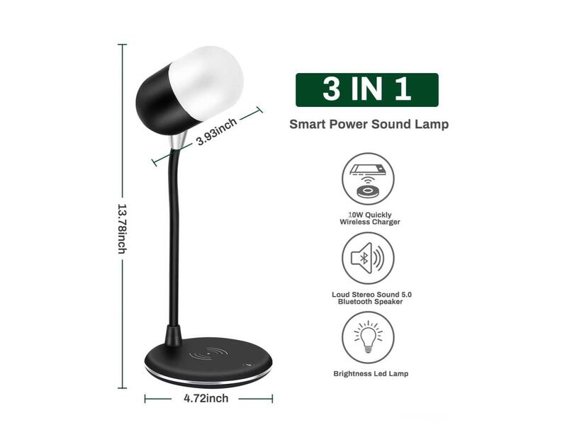 LED Lampa sa Bluetooth Zvučnikom i Bežičnim punjačem