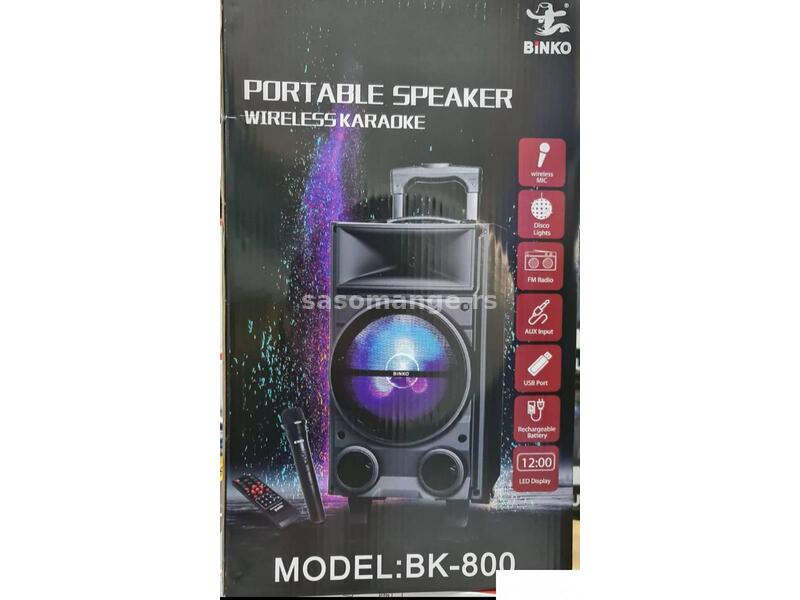 Karaoke zvučnik sa bežičnim mikrofonom blutut led - BK-800