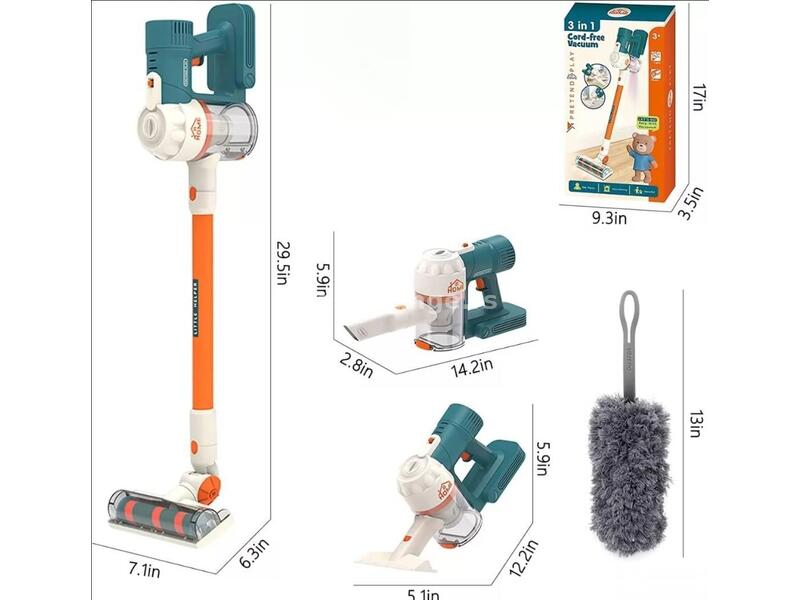 Muzička igračka dečiji usisivač sa dodacima