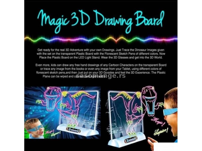 3D magična tabla za crtanje Magic drawing board 3D