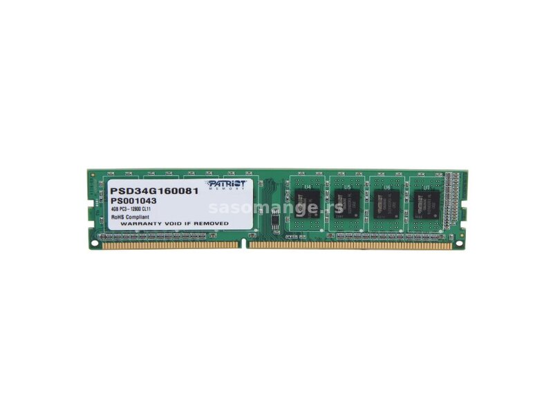 RAM memorija DDR3 4GB 1600MHz Patriot Signature PSD34G160081