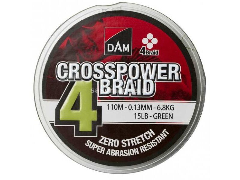Struna DAM Crosspower 4-Braid Green 150m