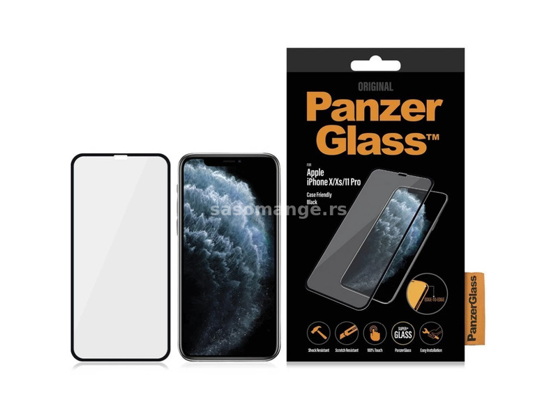 PANZERGLASS Screen Protector Case Friendly iPhone X/XS/11 Pro black