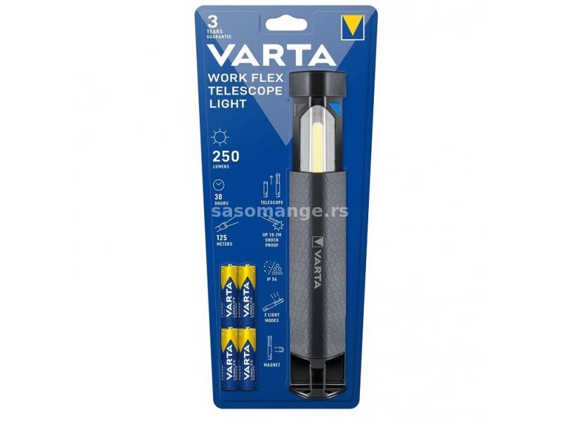 VARTA Baterijska lampa WORK FLEX TELESCOPE LIGHT