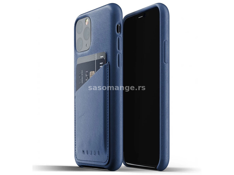 MUJJO Full Leather Wallet Case for iPhone 11 Pro Monaco blue