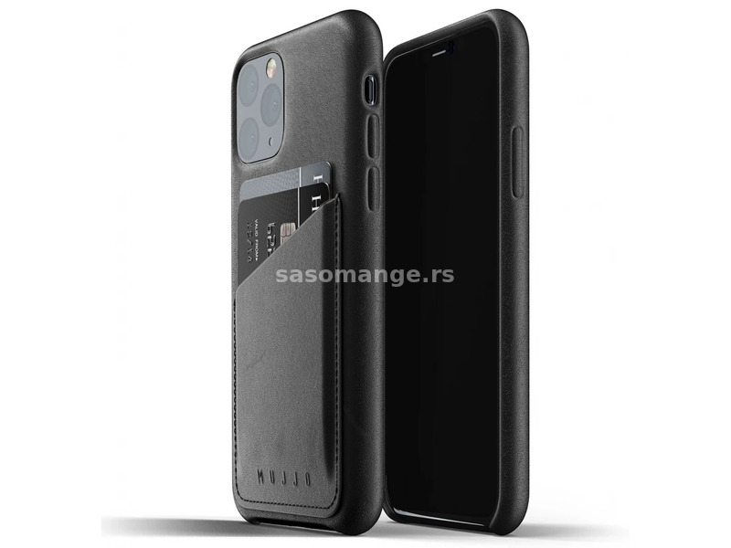 MUJJO Full Leather Wallet Case for iPhone 11 Pro black