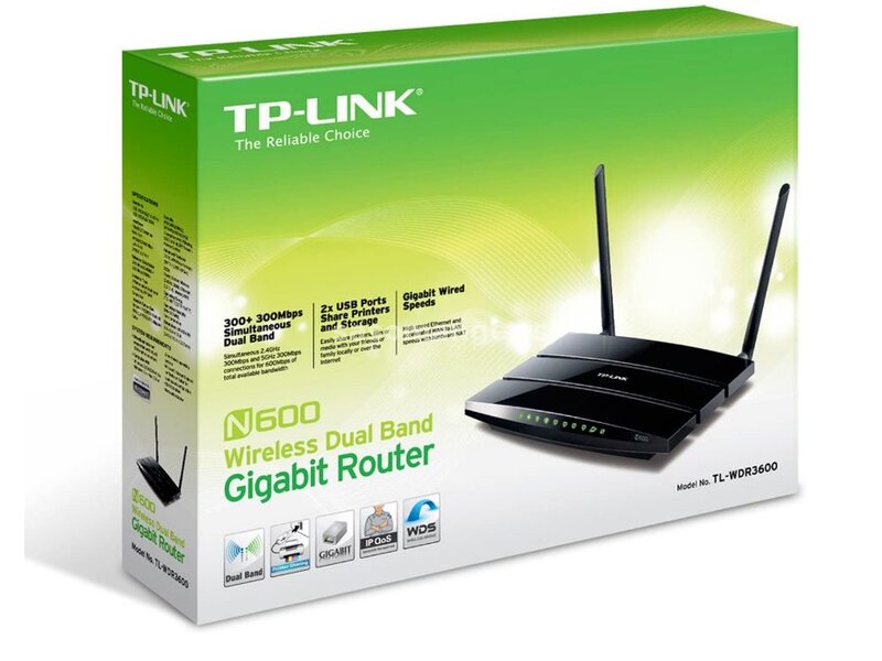 TP-LINK N600 Wireless Dual Band Gigabit Router TL-WDR3600