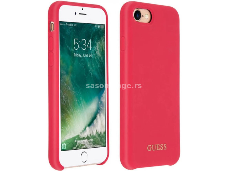 GUESS Silicon case iPhone 8 Plus red