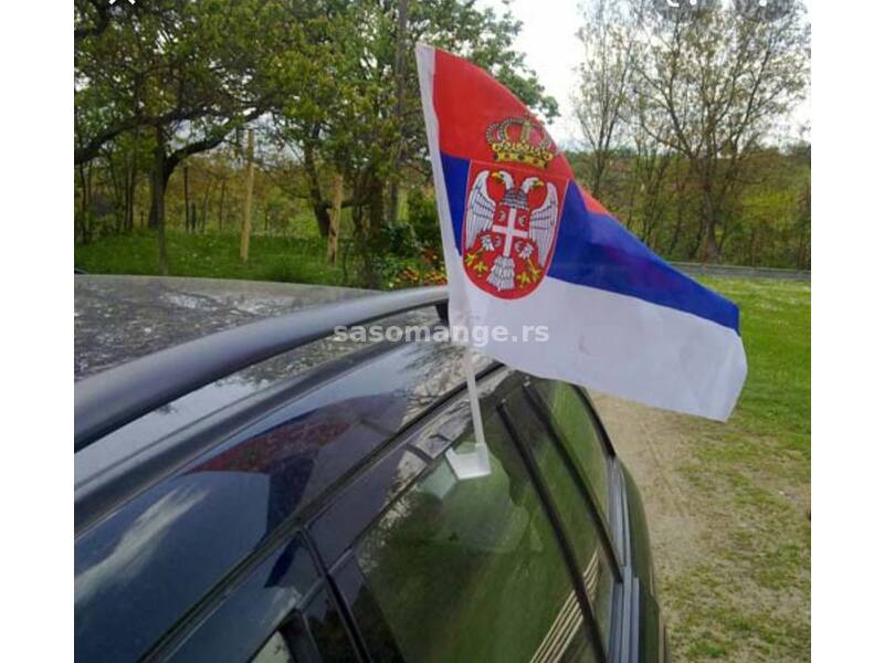 Zastava Srbije za auto automobil brod 43x30 cm SRBIJA camac
