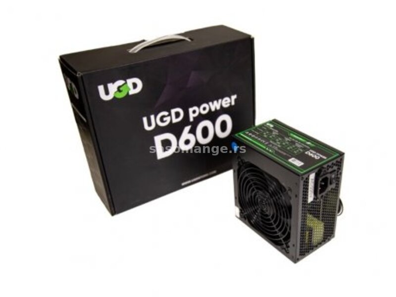 UGD Napajanje D600 600W UGD Power 12cm FAN, 20+4pin, 4+4pin, 3xSATA, 1xIDE, 2x6+2pin Black