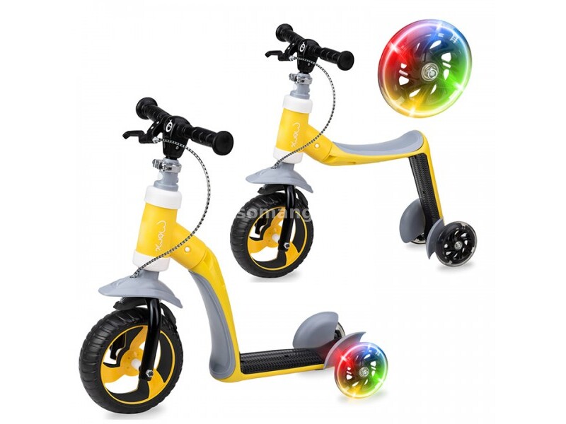 Momi Elios Scooter-Balance bike za decu 2u1- Žuti