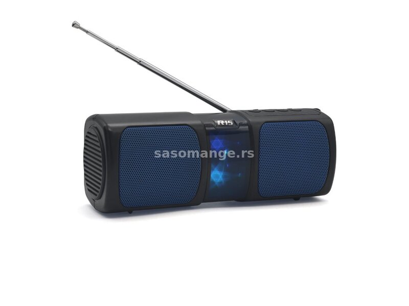 Zvučnik bežični + karaoke mikrofonom Bluetooth R15 - plava