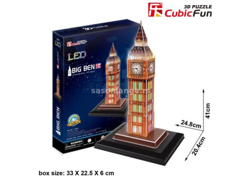 CUBICFUN Puzzle game Big Ben 3259 3D puzzle Backlit