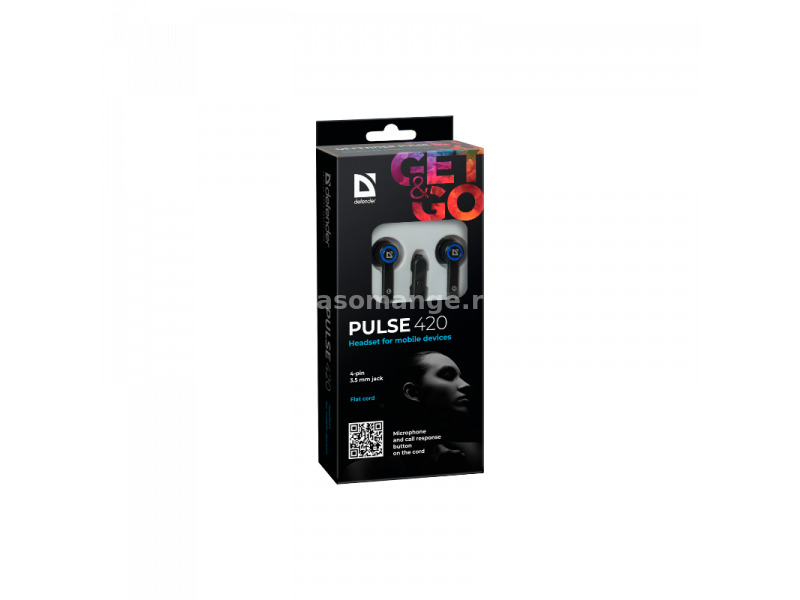 Slušalice bubice sa mikrofonom Defender Pulse 420 Crno plave