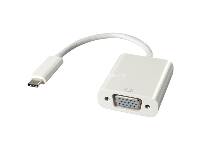 FAST ASIA adapter-konverter USB C 3.1 na VGA (m/ž) (Beli) USB-C - muški VGA - ženski
