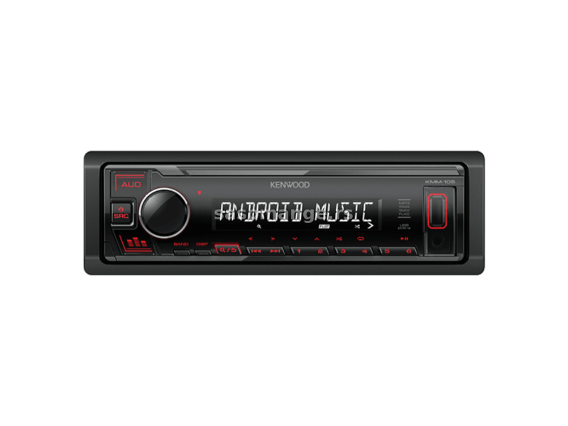 Auto radio KENWOOD KMM-105RY Tjuner/USB/AUX MOSFET 4 x 50W MP3 ACC WMA WAV FLAC 1 DIN