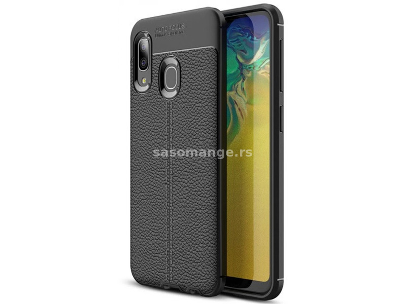 ZONE Silicon case leather look sewing pattern Samsung Galaxy M30 black