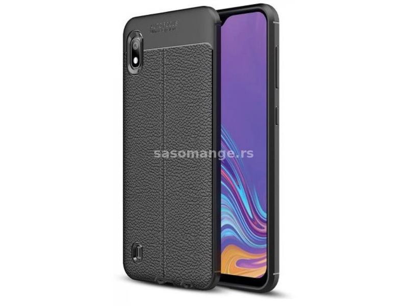 ZONE Silicon case leather look sewing pattern Samsung Galaxy A10 black