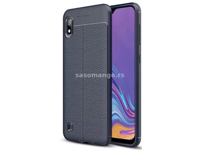 ZONE Silicon case leather look sewing pattern Samsung Galaxy A10 blue