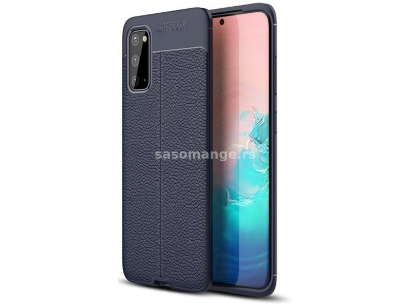 ZONE Silicon case leather look sewing pattern Samsung Galaxy A41 blue