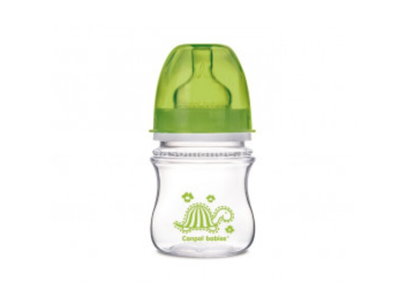 CANPOL BABIES flašica široki vrat, antikolik easy start - colorful animals120ML - zelena 35/205