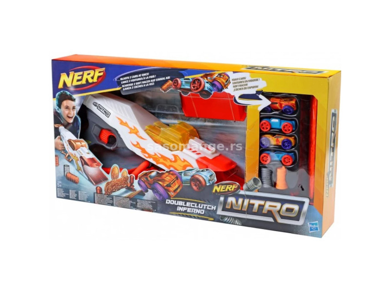 HASBRO E0858EU4 Nerf Nitro Doubleclutch Inferno car launch gun set