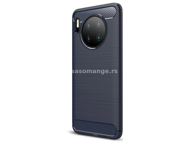 ZONE Huawei Mate 30 / 30 5G Silicon case moderately shockproof brushed carbon pattern dark blue