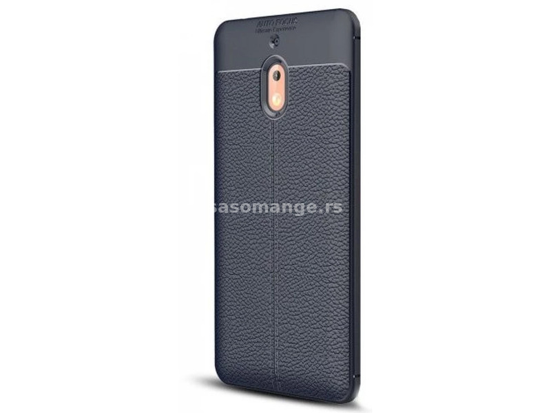 ZONE Nokia 2 (2018) / 2.1 (2018) TPU silicone case leather look sewing pattern dark blue