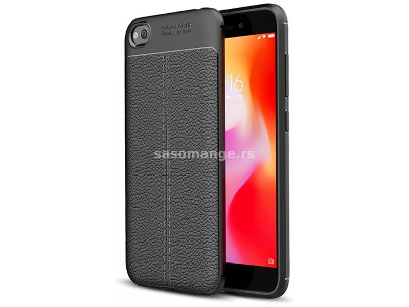 ZONE Silicon case leather look sewing pattern Xiaomi Redmi Go black