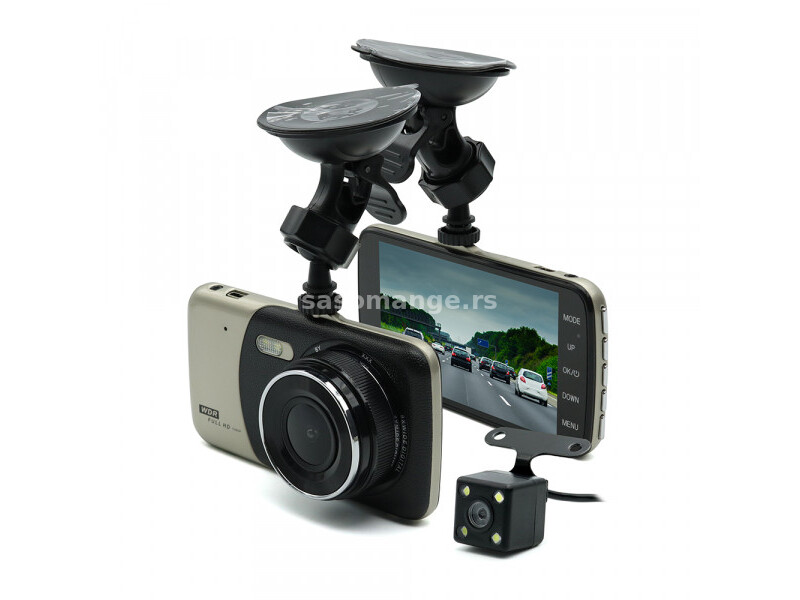Auto kamera T652 dual lens crna