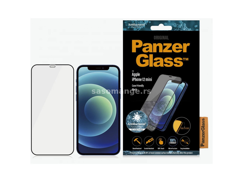 PANZERGLASS Screen Protector Case Friendly iPhone 12 Mini black