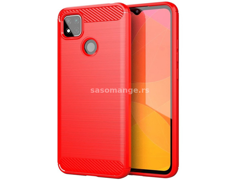 ZONE Silicon case brushed carbon pattern Samsung Galaxy A42 5G red