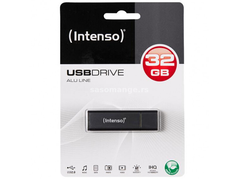 (Intenso) USB Flash drive 32GB Hi-Speed USB 2.0, ALU Line - USB2.0-32GB/Alu-a