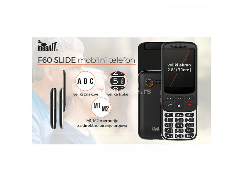 MeanIT Mobilni telefon, 2.8" ekran ( 7.1 cm ), Dual SIM - F60 SLIDE