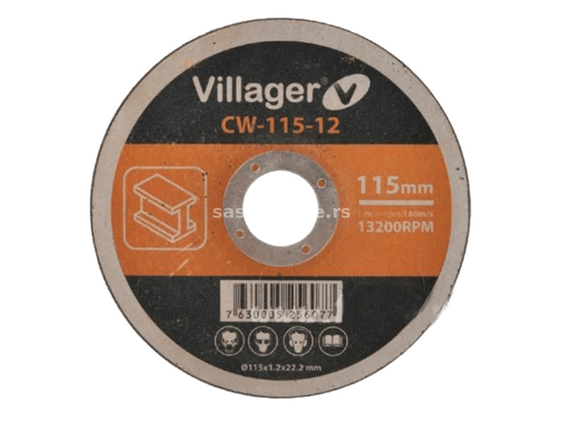 VILLAGER Rezna ploča za metal CW11512 Rezna ploča 115mm 22.23mm