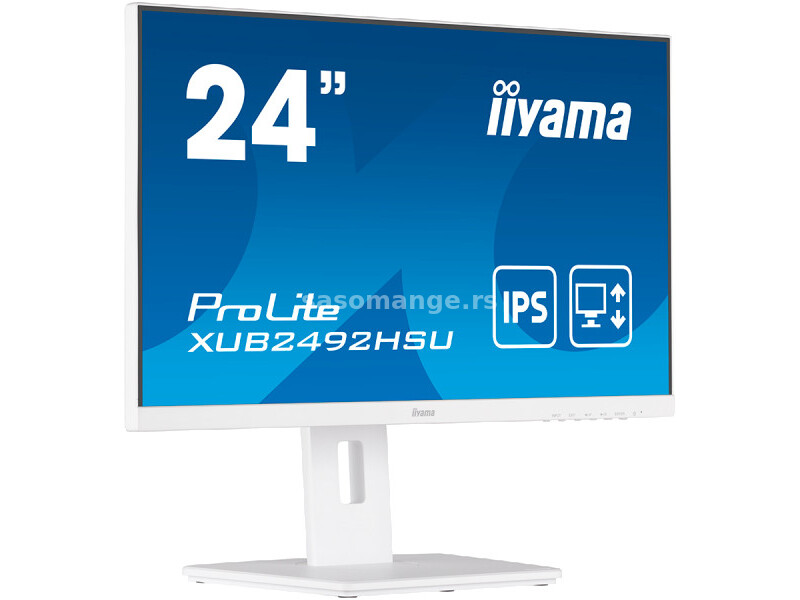 IIYAMA Monitor 24" WHITE, ETE IPS-panel, 1920x1080, 13cm Height Adj. Stand, Pivot, 250cdm, Speak...