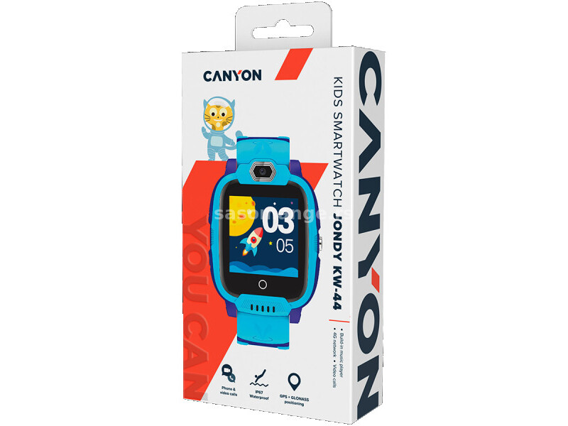 CANYON Jondy KW-44, Kids smartwatch, 1.44IPS colorful screen 240*240, ASR3603S, Nano SIM card, 1...