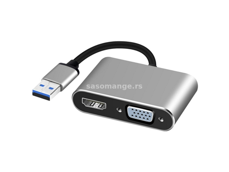 FAST ASIA Konverter USB 3.0 na HDMI+VGA