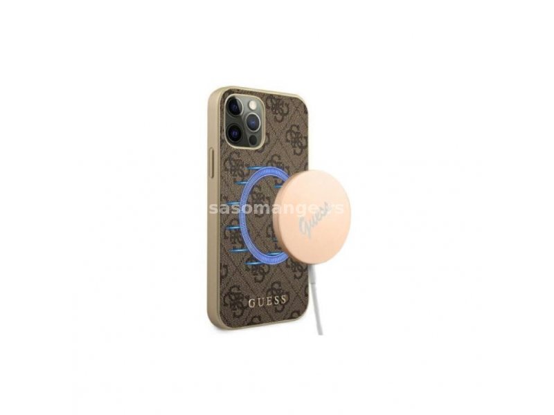 Guess Futrola za iPhone 13 Pro Brown 4G Collection MagSafe