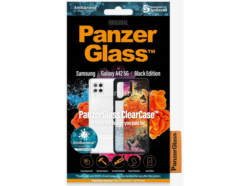 PANZERGLASS ClearCase Back Cover Samsung Galaxy A42 5G black-transparent