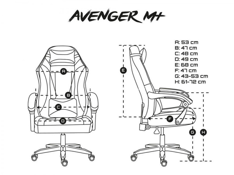 Gaming fotelja Fury Avenger M+ Crno Bela