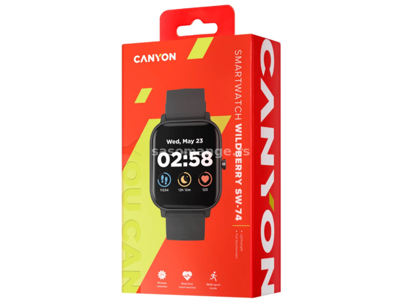 Smart watch CANYON Wildberry SW-74, 1.3\" TFT, IP67, iOS, Android compatibile crni