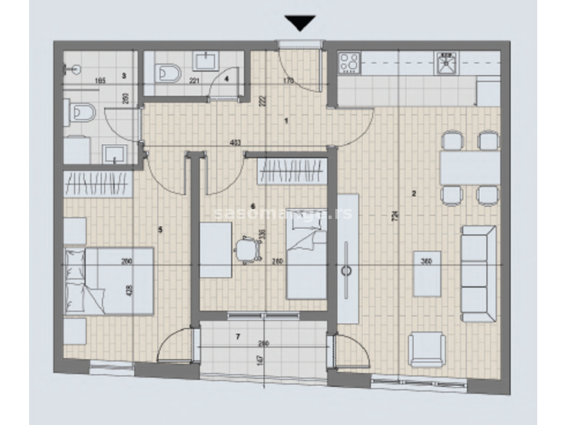 Dvoiposoban stan u modernom stambenom kompleksu na Paliluli ID#4094