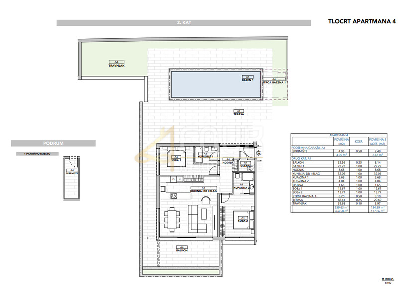 Opatija, novogradnja, 2s+db, 137.06m2, terasa