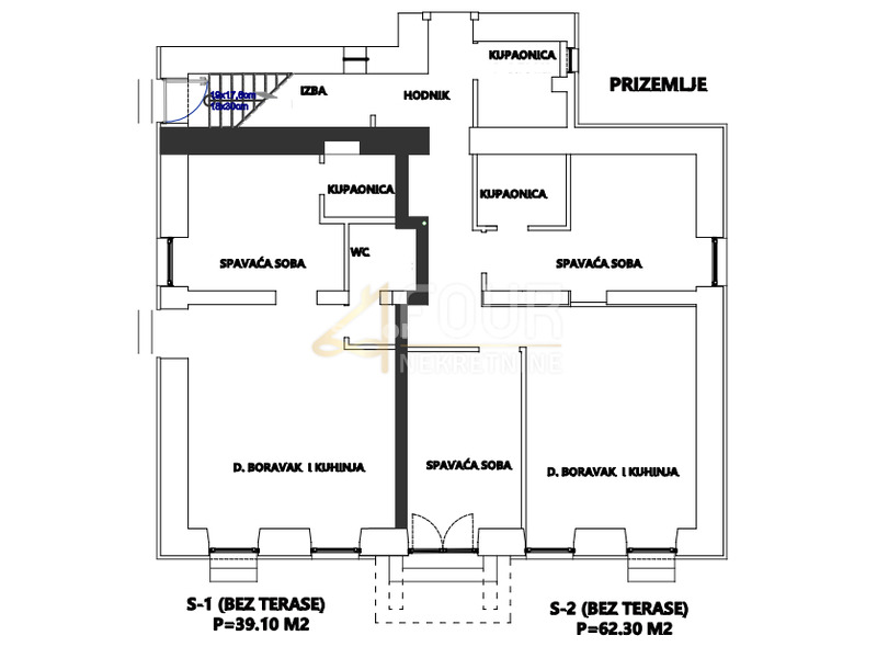 Rijeka, Podmurvice, 62.30m2, 2s+db, terasa 30m2