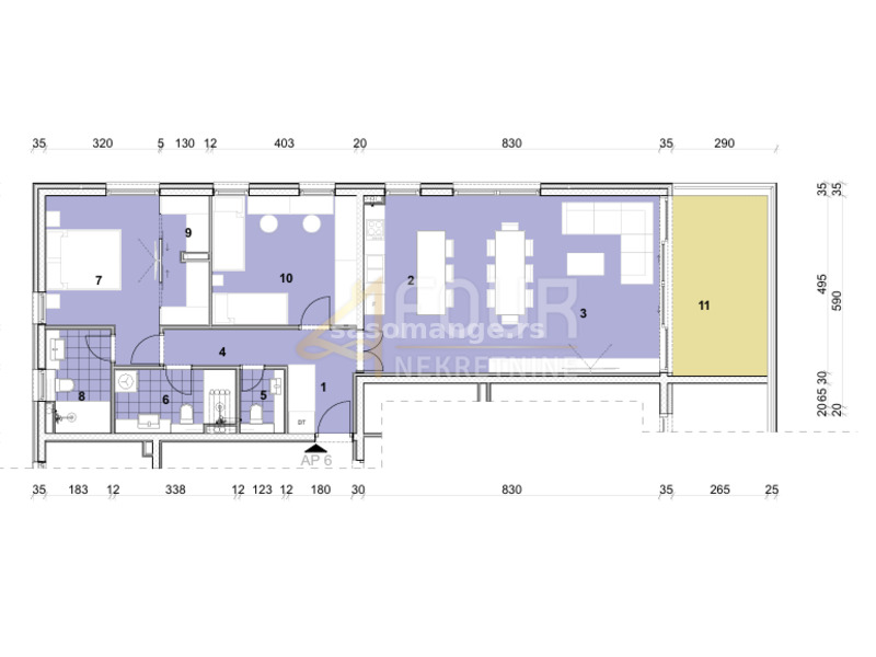 Opatija, Volosko, luksuzni stan, 101.39m2, 2s+db, terasa, pogled na more