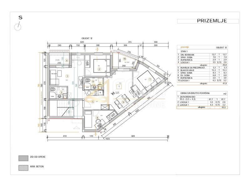 Otok Krk, Šilo, novogradnja, 68.70m2, 3s+db, 2 lođe